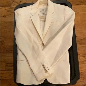 J Crew cream linen schoolboy blazer
